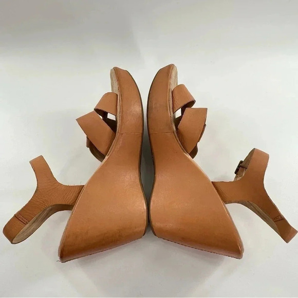 Korks womens sandals size 10 42 M/W tan leather platform wedges - Picture 5 of 13